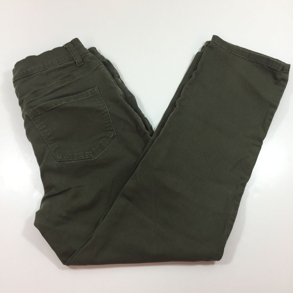 Gloria Vanderbilt Womens Amanda Jeans Pants Olive Green Pockets Zipper Size 8